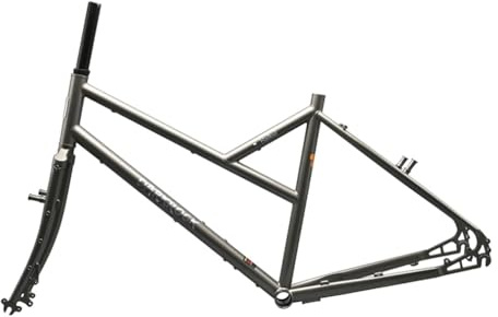 BSFHQS 26er Tourenrad Rahmenset 43 46cm V-Bremsen + Scheibenbremsen Fahrradrahmen Chrom-Molybdän-Stahl Rahmen Mit Gabel 100/135mm Schnellspanner, Max. 26X2,0 Zoll Reifen(Silver Gray,43cm)