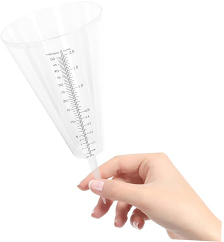 BCOATH Regenmessbecher Kegelförmiger Regenmesser Für Garten Outdoor Pp Material Transparent Mit Skala Bodeneinsteckdesign Wetterstation