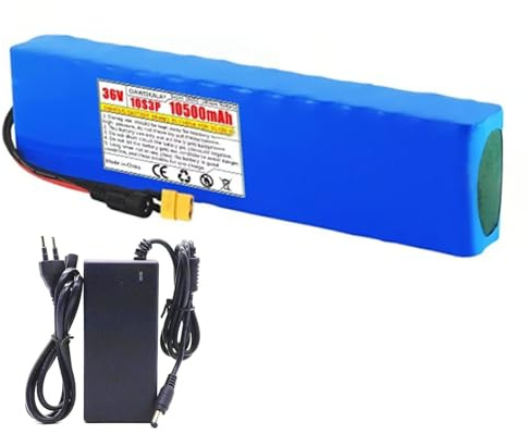 36V 10.5Ah E-Bike Battery Pack, 10S3P Lithium-Ion Battery With Charger, Lectric Bike Battery Pack With BMS Protection, Electric Scooter Battery(XT30+JST)
