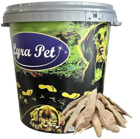 Lyra Pet® 1 kg (5 x 200 g) Entenbrust gefriergetrocknet in 30 L Tonne | Hundeleckerli von Ente | Idealer Trainingssnack | Hundefutter auch für Welpen & Senioren | Proteinreicher&fettarmer Hundesnack