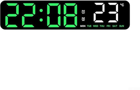 Digitale LED-Uhr mit Zeit-, Temperatur-, Wochenalarm und 3-stufiger Helligkeitseinstellung für Nacht-Tag-Nutzung (B)