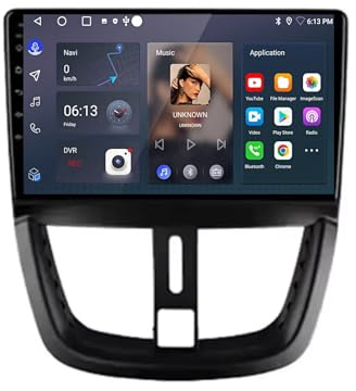 Touch Screen Radio Stereo Auto 2 Din per Peugeot 207 207CC 2006-2015 Car Radio con Bluetooth Vivavoce, con Hd Touch Screen Supporta Navigazione, 4 Nucleo 1G+16G