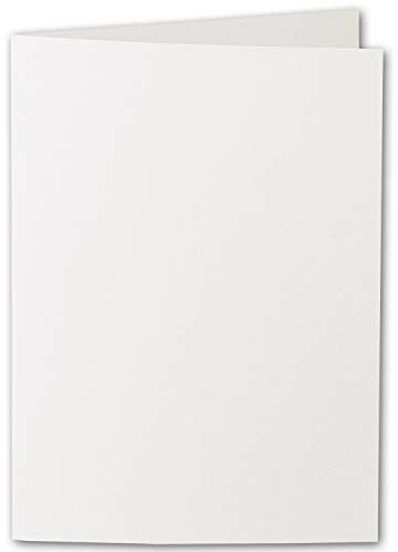 ARTOZ 25x DIN B6 Faltkarten - Ivory-Elfenbein (Creme) gerippt 120 x 169 mm Klappkarten blanko - Karten zum selbstgestalten mit 220 g/m² edle Egoutteur-Rippung - Serie 1001