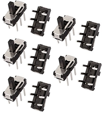 Sourcingmap 10 Pcs 2 Position Straight 6P DPDT Micro Slide Switch Latching Power Switch
