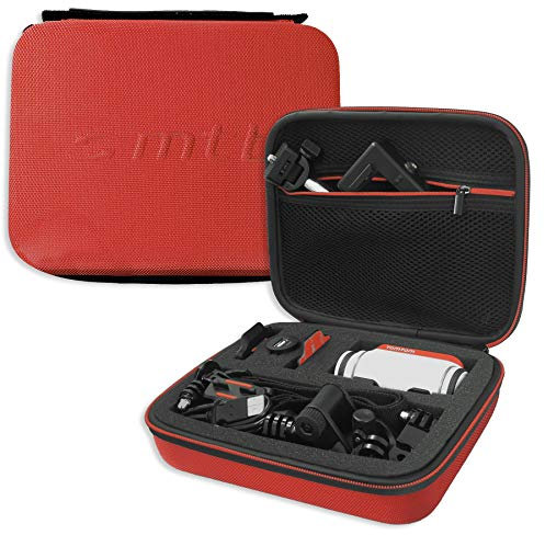 mtb more energy® Schutztasche XL für Garmin Virb Elite, X, XE/Contour Roam 3 / Ghost-S/Tomtom Bandit UVM... - Rot - Koffer Case Stecksystem Modular