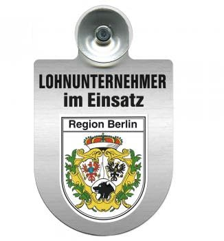 Einsatzschild mit Saugnapf - Lohnunternehmer im Einsatz - incl. Regionenwappen 393824 Farbe Region Niedersachsen