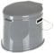 Crystals 6L Large Lightweight Grey Portable Compact Travel Camping Toilet with Washable Basket and Toilet Roll Holder, Grey