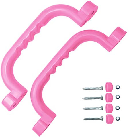 OTITU - 240 x 75 mm -Haltegriffe fŸr SpielplŠtze, Paar, mit Schraubensatz, KlettergerŸstgriffe, Spielzeugzubehšr, Zubehšr fŸr den Spielplatz, Pink