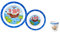 Gimex Set de vaisselle enfant Pirate Aventure, enfants 3 pièces, Passe au Lave-Vaisselle Assiette pour enfant, les enfants bol & Tasse en | Set Petit Déjeuner