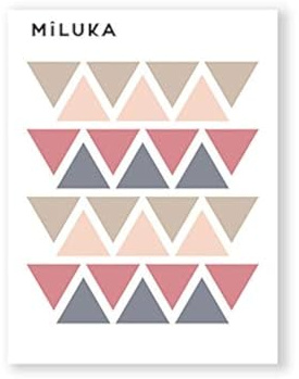 MILUKA Wandtattoo Kinderzimmer Deko Dreiecke Rosa - Wandsticker Kinderzimmer Jungen Geometrische Forme Wandtattoo Babyzimmer Deko - Wandaufkleber Kinderzimmer Mädchen oder Junge - Rosa 56 Stück