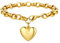 Bandmax Damen Armband 22cm Herz Kette Gold Edelstahl Armband mit Herz Gliederarmband für Mädchen und Frauen