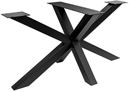 HOLZWERK24 Spider Tischgestell SPK 205 Kreuz X Design Tischgestell Stahl schwarz 1400mm