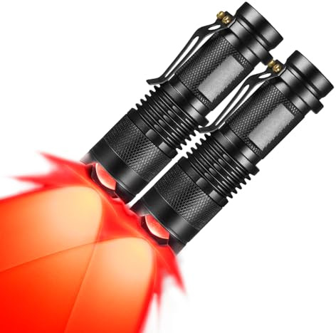 RaySoar Paquete de 2 linternas de luz roja LDE, linterna roja de visión nocturna para astronomía, observación nocturna y actividades al aire libre (2 unidades)