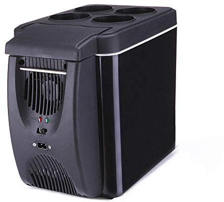 Xyanzi Mini Fridge Black Mini Fridge,Table-Top Model, 6 Litre/9 Can Portable AC/DC Powered Thermoelectric System Cooler and Warmer for Cars, Homes, Offices, and Dorms