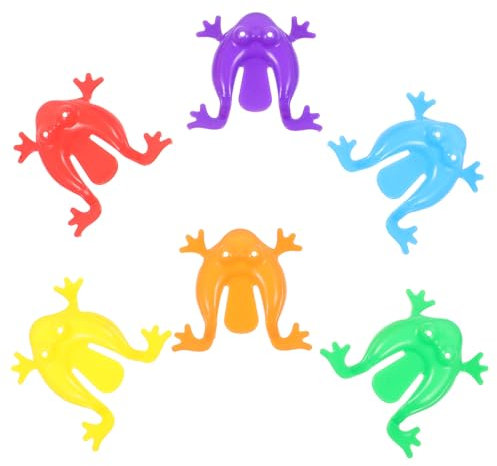 Toddmomy Springender Kunststoff-Frosch, springende Frösche, Spielzeug, Partyzubehör, zufällige Farbe, 24 Stück