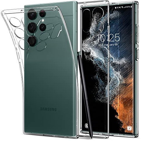 Spigen Liquid Crystal Hülle Kompatibel mit Samsung Galaxy S22 Ultra -Crystal Clear