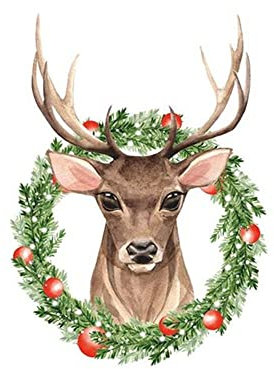 GIVBRO Bügelflicken Hirsch Wärmeübertragung Patches Applikationen Aufkleber für Kind T-Shirt Kappe DIY Zubehör, L: 17.6*24cm, 1 Stück