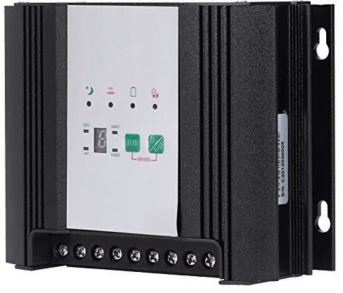Wind Solar Energie Hybrid Controller, Intelligente LED Windturbine mit LCD Bildschirm Wind Solar Hybrid Laderegler MPPT Boost Laderegler für Wind/Solarstromerzeugung, 600W/300W 24V