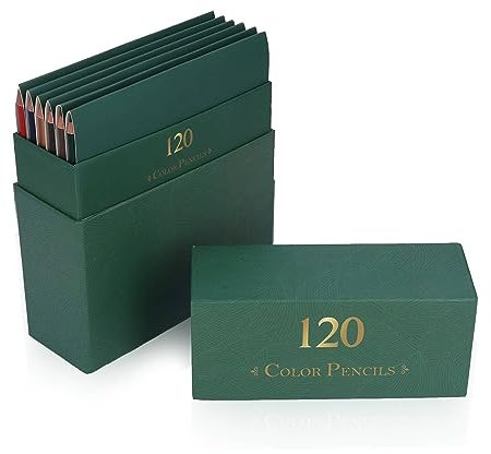 120 Buntstifte für Künstler Glänzend, Buntstifte-Set, Farbwiedergabe Professionelle Buntstifte auf Ölbasis mit Grüner Box Zum Zeichnen von Erwachsenen Künstlern, Profis