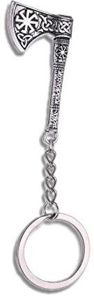 Viking Axe Keyring Nordic Rune Warrior Symbol Amulet Keychain Charm Gift For Men