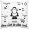 Kissen mit Spruch 'Ohne Dich ist Alles doof' mit Name Bedruckt | Dekokissen 40x40 cm Schaf für Kinder Mädchen und Jungen (weiß)