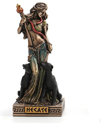 Veronese Design Hecate WU78025AP griechische Göttin der Magie, Kunstharz, handbemalt, Miniaturfigur, Schwarz