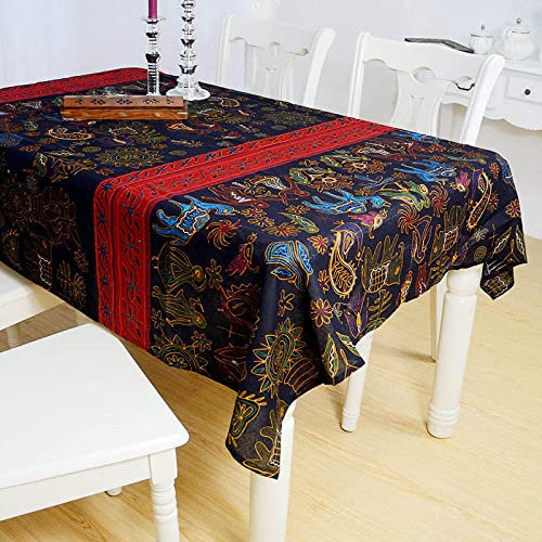 Tischdecken,Boho Lacework Tischdecke Original Wandmalerei Luxus Und Eleganz Tischdecken Pastorale Tischdecke Natürlicher Baumwollstoff Tischdecke Heim Hochzeit Party Party Essen Bankett Dekoration,1