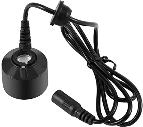 Mini Generatore di Nebbia, Mini Mist Maker, 3.5×2.5cm, 600MA/24V DC, Mini Nebbiogeno Nero, Senza Luce, con Cavo, Generatore di Nebbia Atomizzatore per Fontane d'Acqua, Laghetti, Acquari