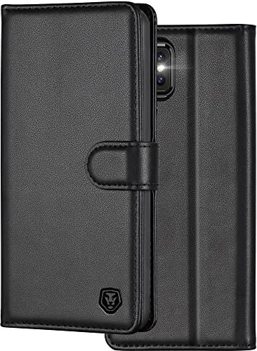 Kuafcase for Samsung S22 Ultra Case, 4 Card Slots Magnetic Closure Kickstand Shockproof Protective Phone Case for Samsung Galaxy S22 Ultra - Black