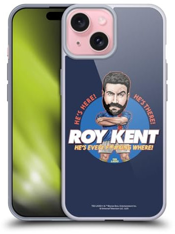 Head Case Designs Officially Licensed Ted Lasso Roy Kent Season 3 Bobbleheads Gel Case [Military Grade Protection] Compatible with Apple iPhone 15 and Compatible with MagSafe