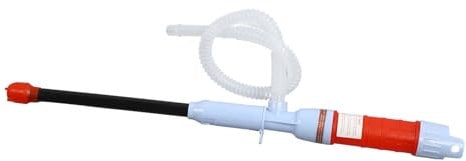 Bomba de Transferencia de Líquido, Extractor de Aceite Eléctrico con Motor 3V 1A, Diseño Portátil, Funciona con Pilas para Gasolina, Queroseno, Diésel (Rojo)