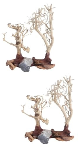 FRCOLOR 2 STK Aquarium Toter Baum Pflanzendekor Aquarienbaumschmuck Botanisches Dekor Baumstamm Aus Harz Für Aquarien Aquarienzweig Bonsai Baum Totes Holz Perlmutt Trockener AST