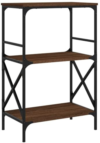 vidaXL Bücherregal 3 Böden Braun Eiche 59x35x90,5 cm Holzwerkstoff