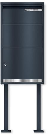 Metzler boîte à Colis Moderne avec Support en Gris Anthracite Mat RAL 7016, boîte à Colis Grande XXL, boîte Postale indépendante, étanche et Inoxydable, Modèle Avalon 3