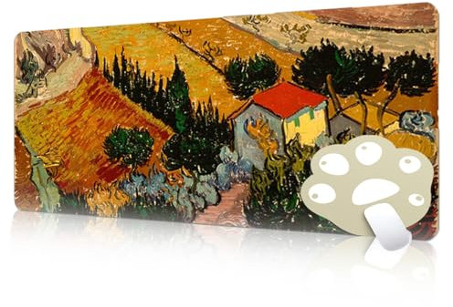 FAIRYGATE Mousepad Groß Mauspad 900x400 Schreibtischunterlage für Büro und Zuhause Große Mausunterlage und Schreibtischmatten Wasserdichtes Gewebe Schreibtischen Orange B6106-L