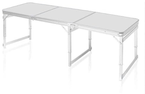 Outdoor-Tisch und Stühle, 6-Personen-Aluminium-Klapptisch und Stuhl-Set – tragbarer, leichter Picknicktisch mit Hockern, höhenverstellbarer Campingstand für Outdoor-Aktivitäten
