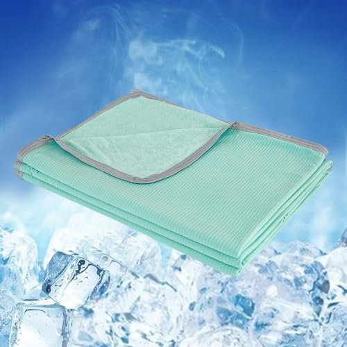 WONGS BEDDING Kühldecke Sommerdecke 2 in 1 doppelseitig mit Japanische Arc-Chill Q-Max 0,43 selbstkühlende Decke weiche Reisedecke leichte Sofadecke Wohndecke Grün 150x200cm