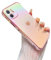 ZTOFERA for iPhone 11 Case 6.1 inch,Cute Colorful Iridescent Plating Edge Case with Love Hearts Pattern,Camera Lens Protection Shockproof Phone Case for Women Girls,Iridescent Pink