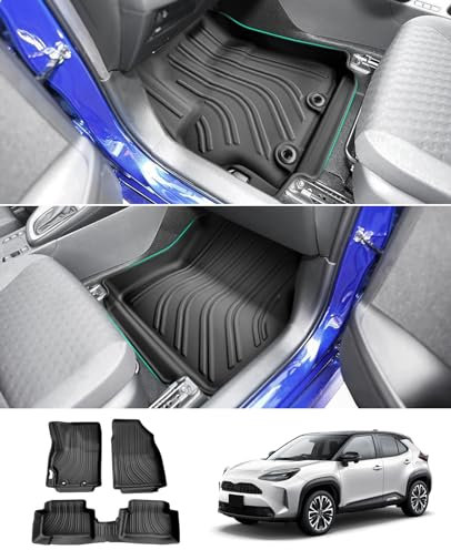 GAFAT Kompatibel mit Toyota Yaris Cross Hybrid 2021-2024 2025 Fussmatten, TPE Allwetter Fußmatten für Yaris Cross Hybrid Bj. 2021-, Gummimatten Original 3D-Scan Hoher Rand 6-10 cm