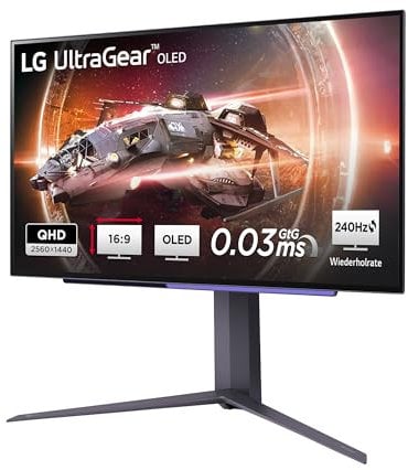 LG Electronics 27GS95QX-B.AEU UltraGear™ Gaming OLED-Monitor 27 (67,32cm), 2560 x 1440, 16:9, 0,03ms GtG, 40 Hz, HDR10, NVIDIA G-Sync™, AMD FreeSync™ - Schwarz