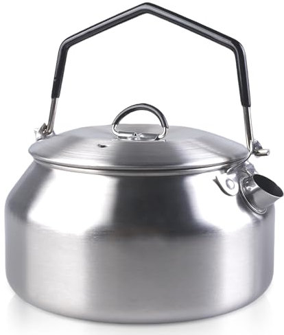 WANDGU Kettle Stainless Steel Camping Kettle: 1L Kettle Camping with Handle Teapot Portable Camping Kettle Kettle Outdoor for Home Camping Kettle Picnic Camping Accessories