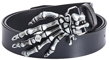 YIZITU Gürtel Männer Männlichen Breiten Gürtel Skeleton Hand Pin Schnalle Gürtel Jeans Männer Der Accessoires