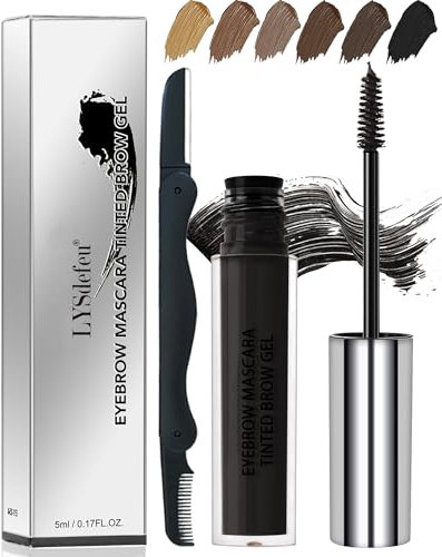 Augenbrauen Gel- Ebenholz Wimperntusche Wasserfest Wischfest,Augenbrauengel Schweißfest,Eyebrow Mascara Gel für Getönte Vollere Augenbrauen und Wimpernfarbe,Lang Anhaltendes Natürlich Augen Make Up-06