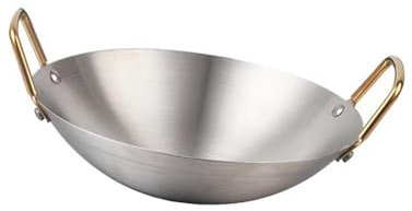FLCPJGV Padella Acciaio Inox, pentolame, Padella per friggere, Padella per Saltare, per cuocere a, Carne, Verdure, 24 Cm