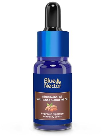 Blue Nectar Nabhi Oil with Ghee & Almond Oil | Ayurvedic Belly Button Oil for Digestion & Joint Support (21 Herbs, 10 ml)