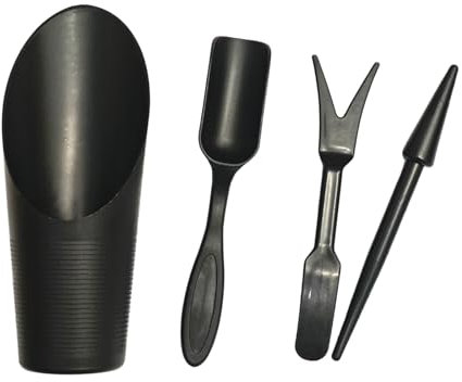 NINGDAN Pelle de jardin, outils à main pour transplantation, bonsaï, kit en plastique pour plantes grasses, mini pelle d'entretien des plantes de jardin (noir)