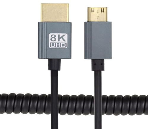 xiwai Mini HDMI 2.1 maschio a HDMI maschio 8K 60hz Stretch cavo a spirale 100 cm per HDTV computer portatile monitor