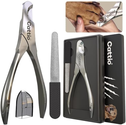 Cattio Professioneller Nagelknipser für große Hunde – scharf, langlebig und sicher. Robuster Haustier-Nagelschneider mit ergonomischem Design. Hunde-Nagelschneider (Hundeklauenknipser-Set (Glänzend))