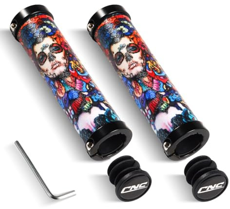 CHOOEE Mountain Bike Handlebar with Double Lock On Clamp，Bicycle grips Anti-Slip Rubber Mtb Grips,22mm Cycling Handlebar for MTB/BMX