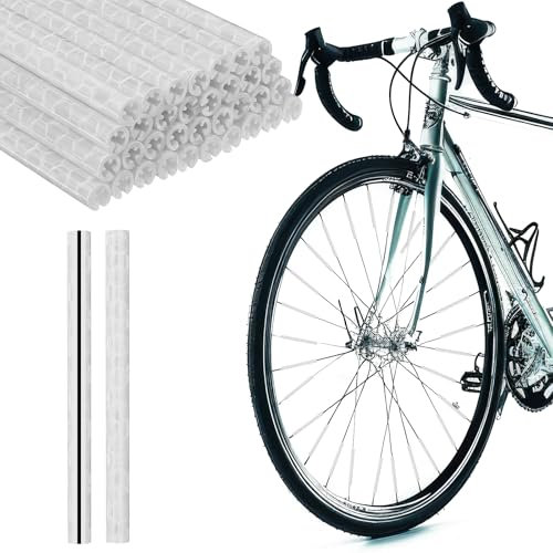 Abeillo 36 Stück Speichenreflektoren Fahrrad,360° Sichtbarkeit Reflektoren Fahrrad,Speichenreflektoren für Gängigen Speichenräder,Fahrrad-Reflektor für Nachtfahrten,Einfache Installation(Weiß)
